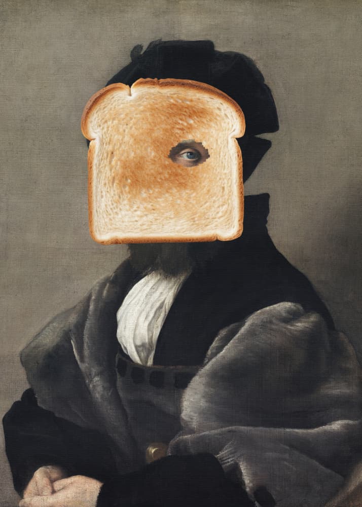 Surreal Toast Portrait by The Art Concept — canvas wall art