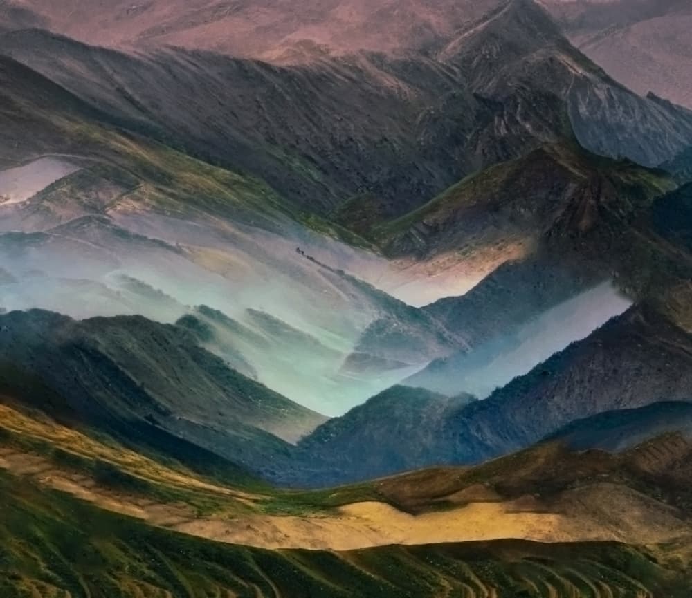 Misty Mountain Layers by Robin Wechsler — canvas wall art
