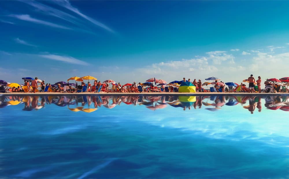 Summer Beach Reflections by Sherin.Abdou — canvas wall art