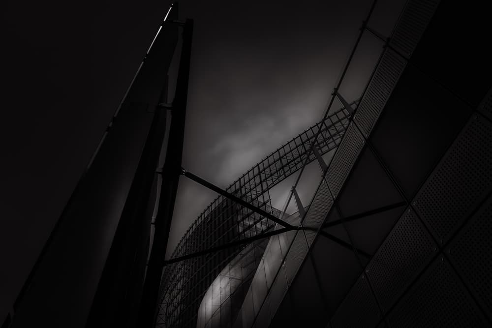 Geometric Night Structure by Marc Huybrighs — canvas wall art