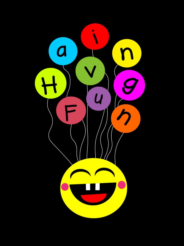 Having Fun Smiley Balloons by Baobab Print store — canvas wall art