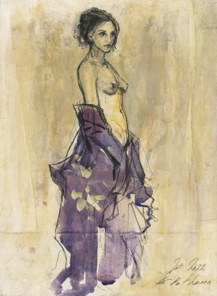 Woman in Purple Robe by Ute Rathmann — canvas wall art