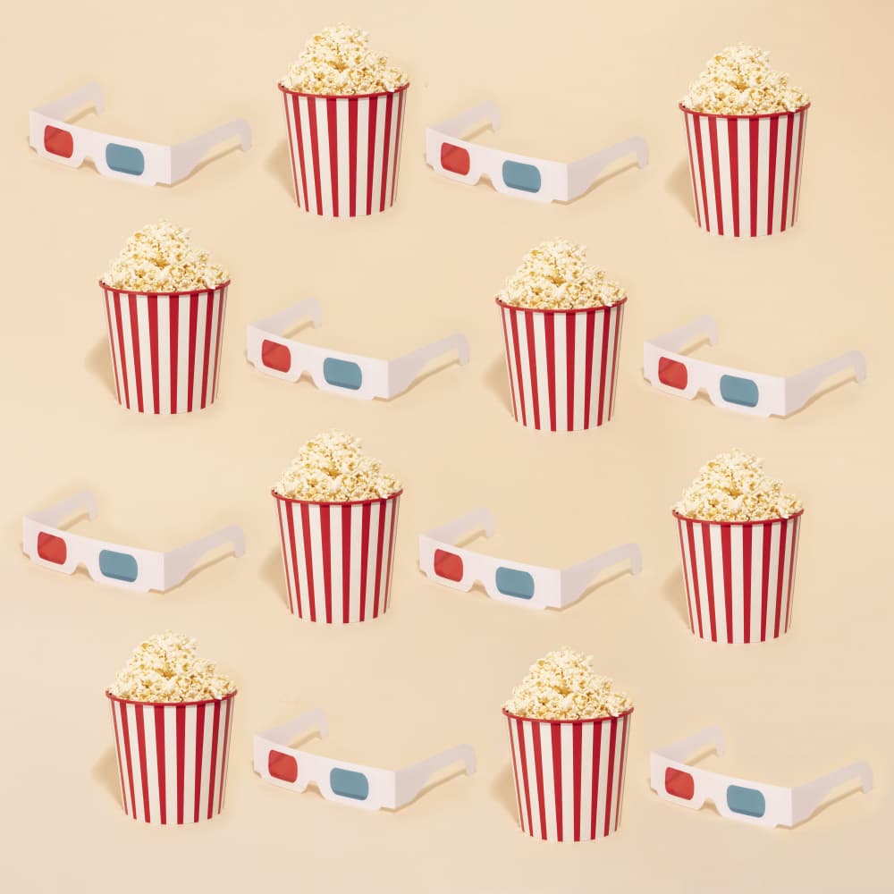 Popcorn And 3D Glasses by Julia Ramiro — canvas wall art