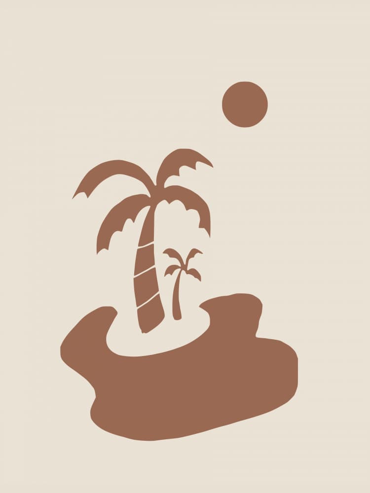 Sunny Palm Island by Little Dean — canvas wall art