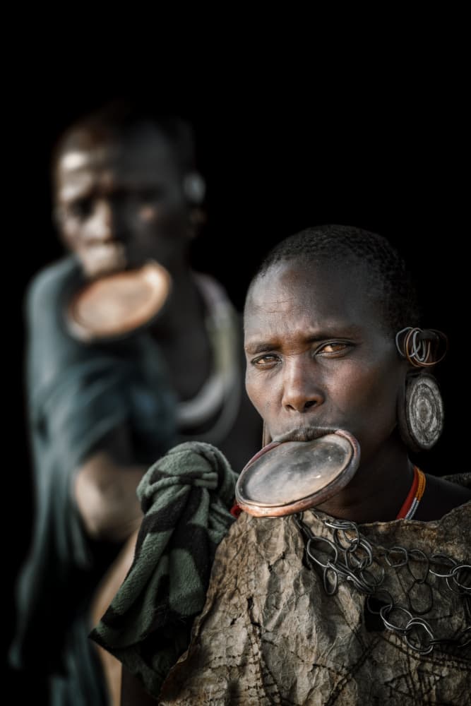 Mursi Women Portraits by Trevor Cole — canvas wall art
