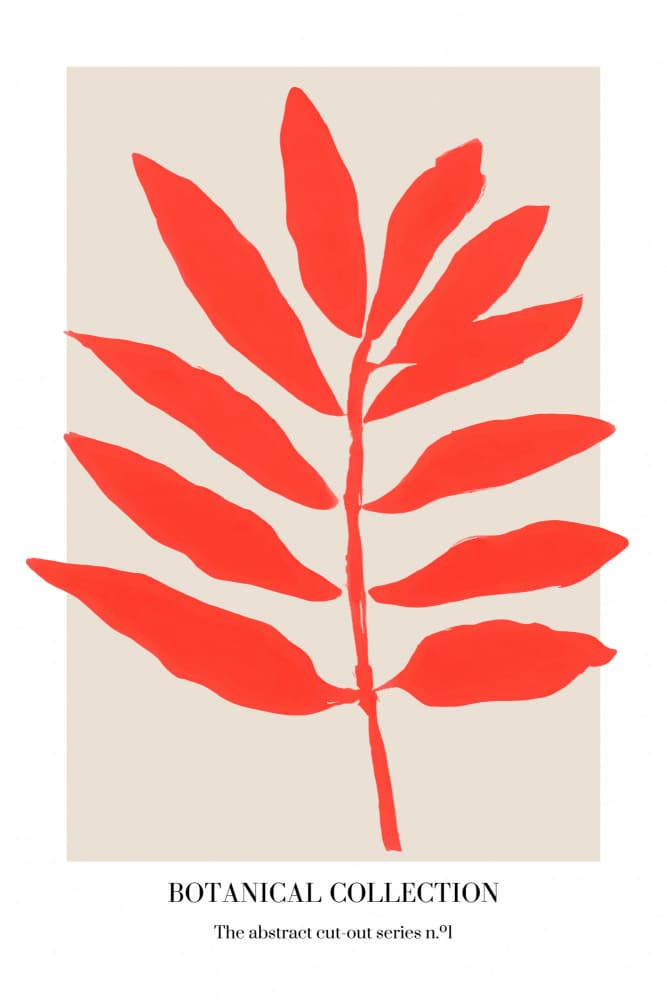 Vibrant Red Botanical by Merel Takken — canvas wall art