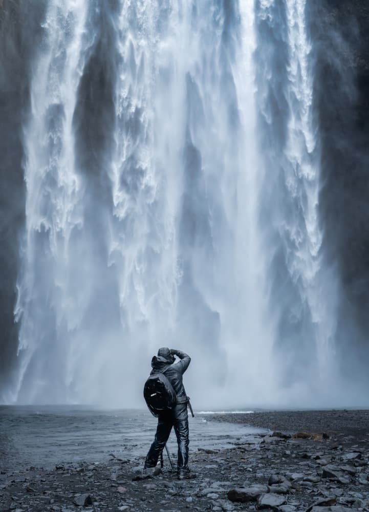 Majestic Waterfall Explorer by Antoni Figueras — canvas wall art