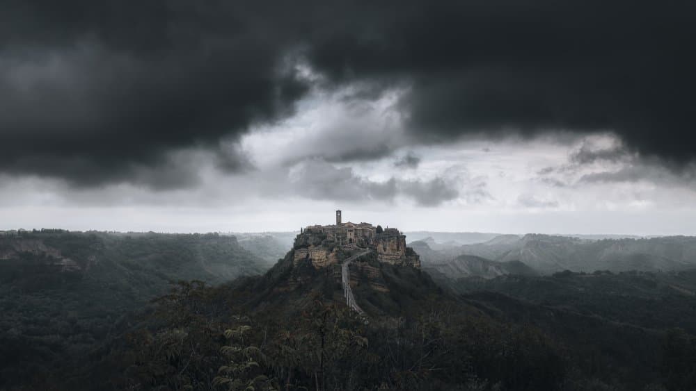 Dramatic Hilltop Village by Thomas de Franzoni — canvas wall art