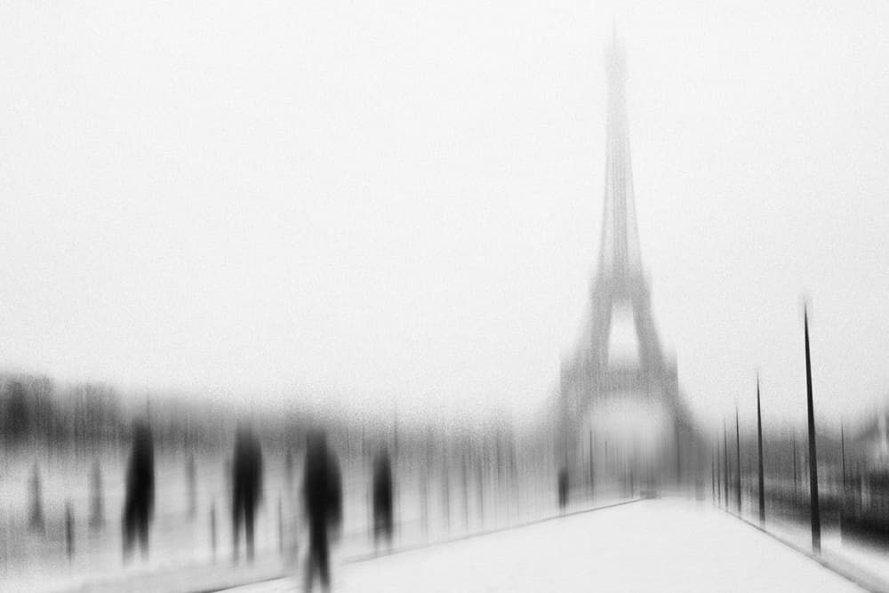 Eiffel Tower Snow Blur by Eric Drigny — canvas wall art