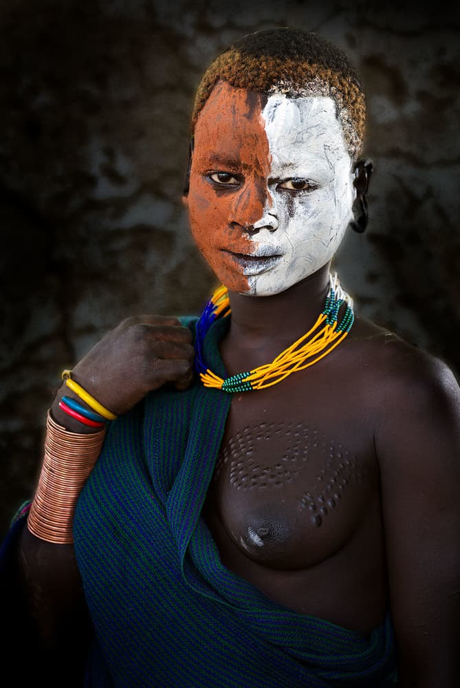 Adorned Tribal Portrait by Juanra Noriega — canvas wall art