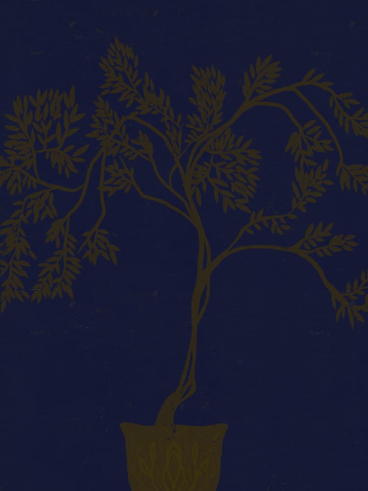 Golden Potted Tree by Josie George — canvas wall art