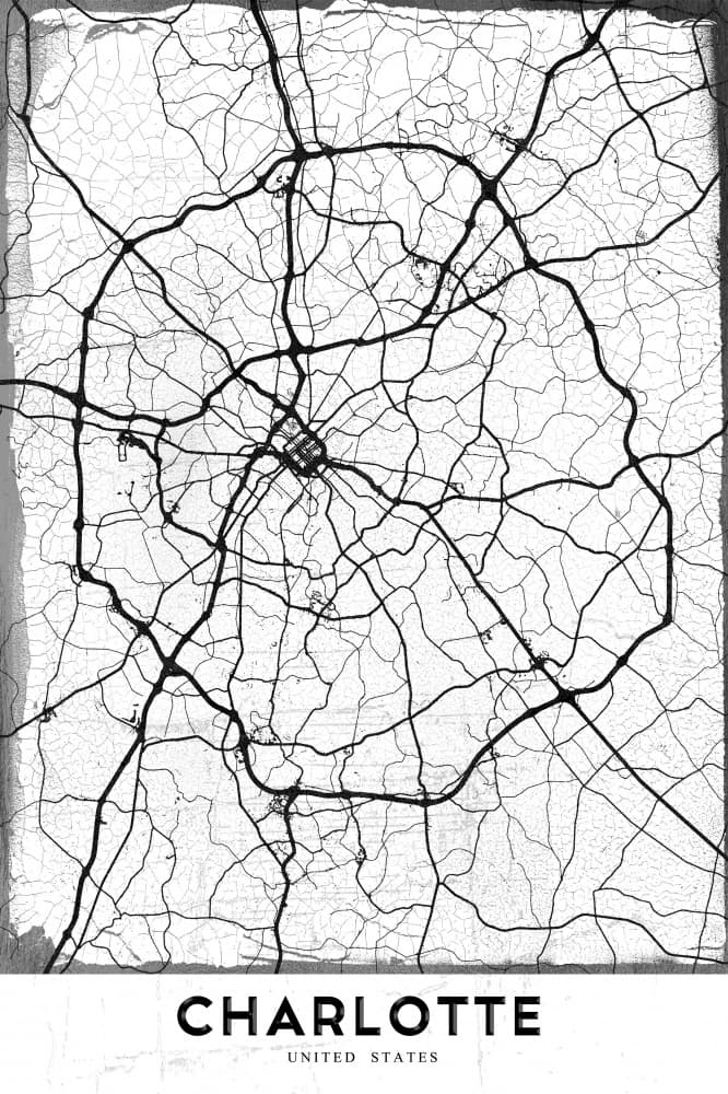 Charlotte Street Map by StudioSix — canvas wall art