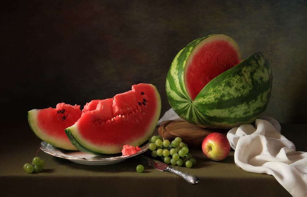 Fresh Watermelon Still Life by Tatyana Skorokhod — canvas wall art