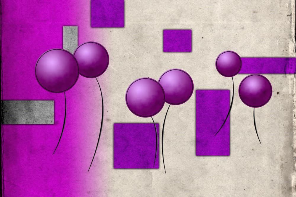 Geometric Purple Spheres by Rafal Kulik — canvas wall art