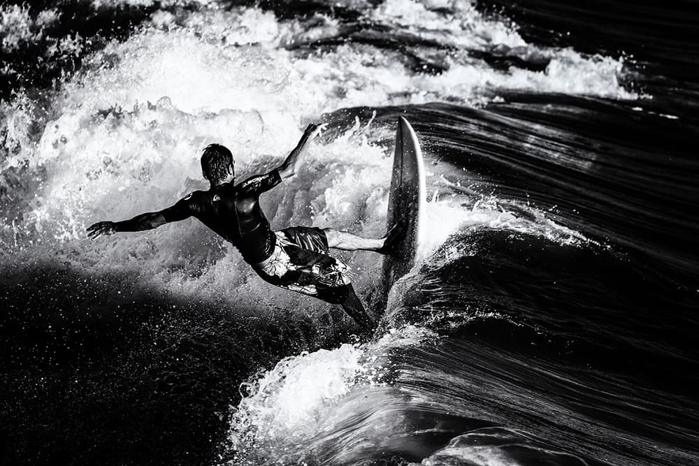 Surfer Mid-Action Wave by Massimo Della Latta — canvas wall art