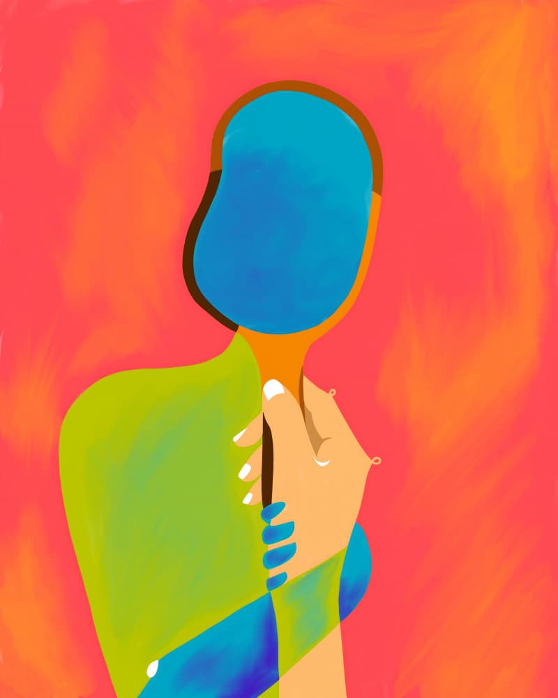 Abstract Mirror Gaze by Uma Gokhale — canvas wall art
