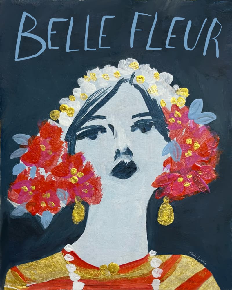 Belle Fleur Floral Portrait by Karin Lauria — canvas wall art