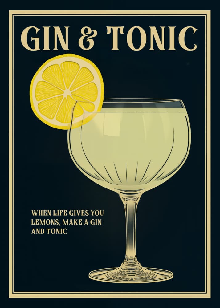 Gin Tonic Lemon Refreshment by Andreas Magnusson — canvas wall art