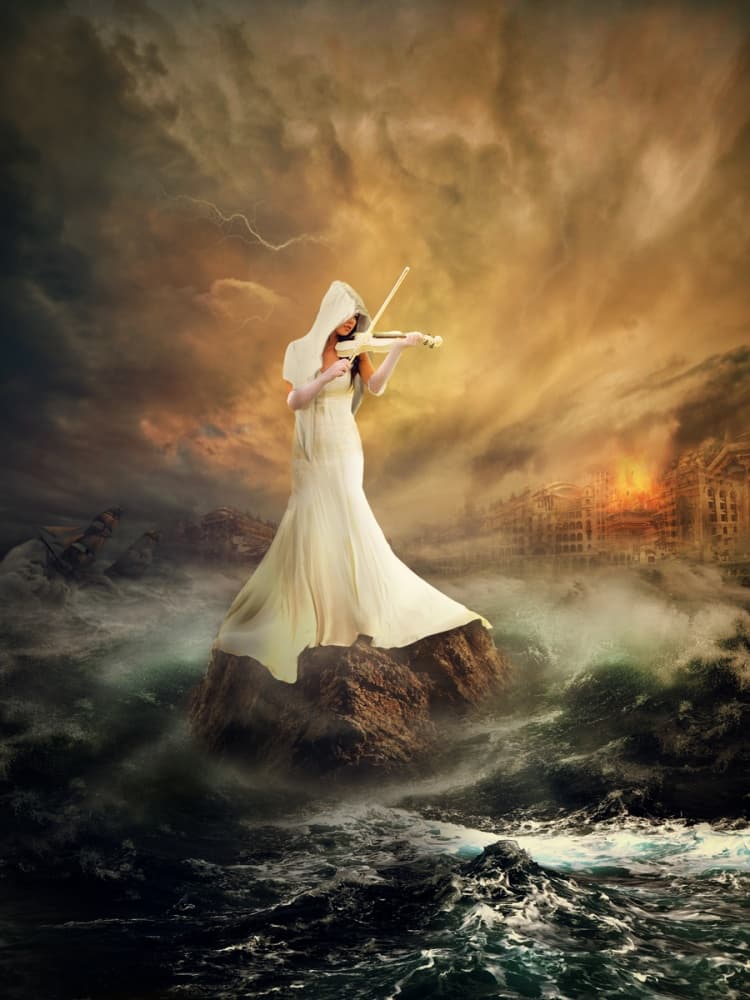 Apocalyptic Violin Melody by Rooswandy Juniawan — canvas wall art
