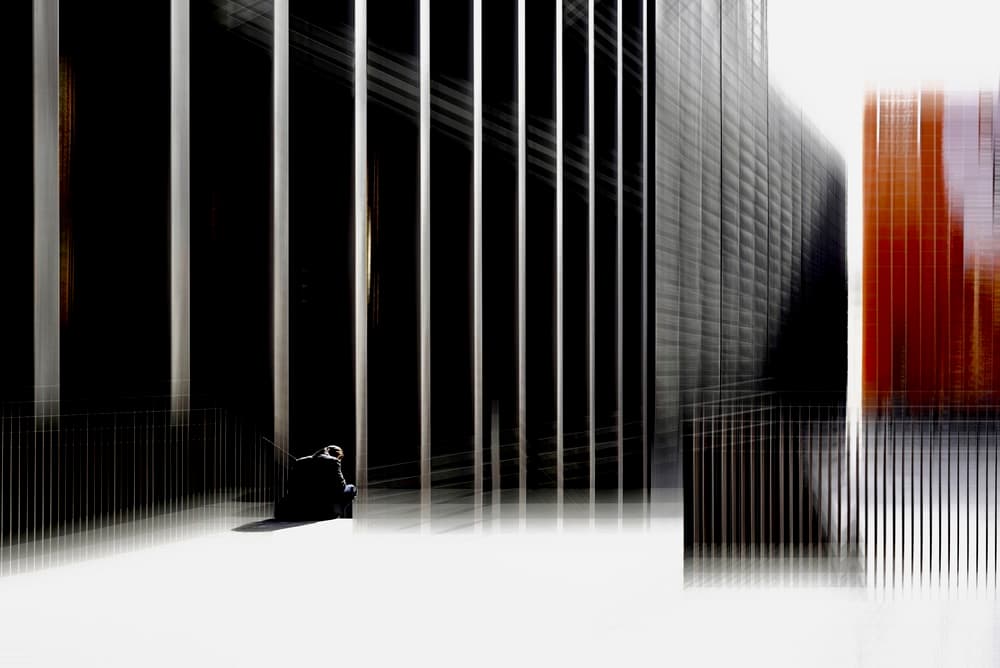 Lone Figure Urban Abstract by Gaia Rampon — canvas wall art