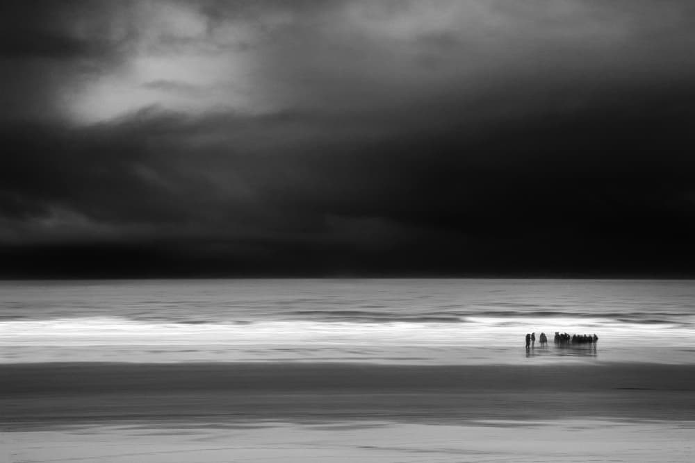 Stormy Beach Figures by Bruno Flour — canvas wall art
