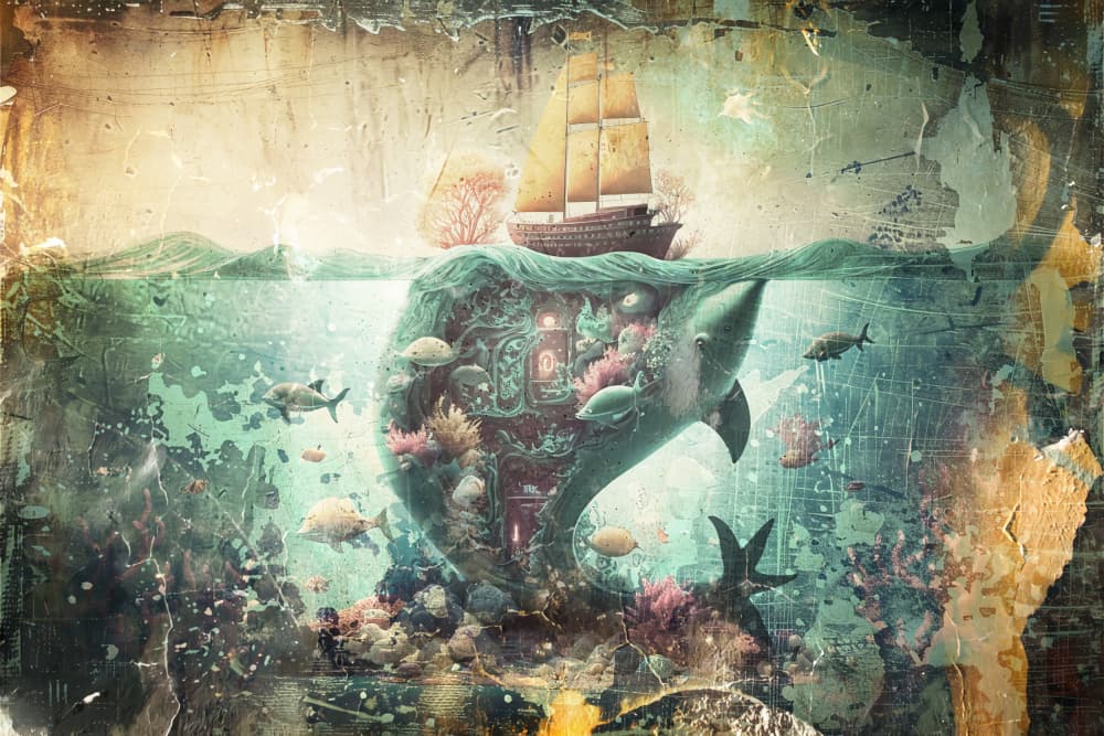 Fantasy Whale Island by Rafal Kulik — canvas wall art