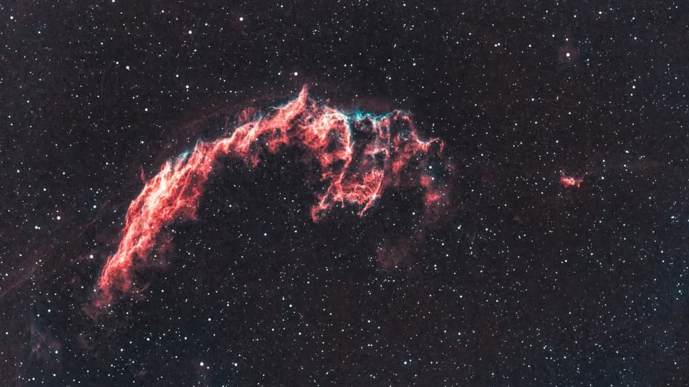 Red and Blue Nebula by TaranSohal — canvas wall art