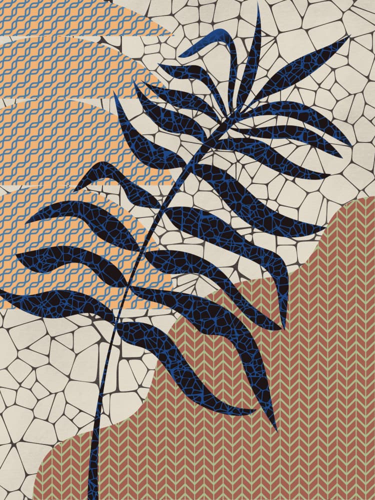 Abstract Tropical Leaf Design by Little Dean — canvas wall art