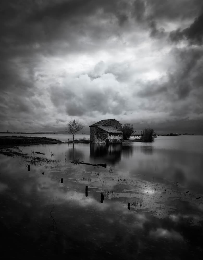 Dramatic House Reflection by Joaquin Guerola — canvas wall art