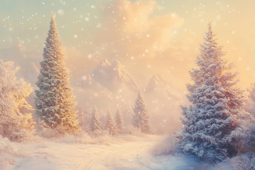 Serene Winter Mountain Glow by Pictufy Studio IV — canvas wall art