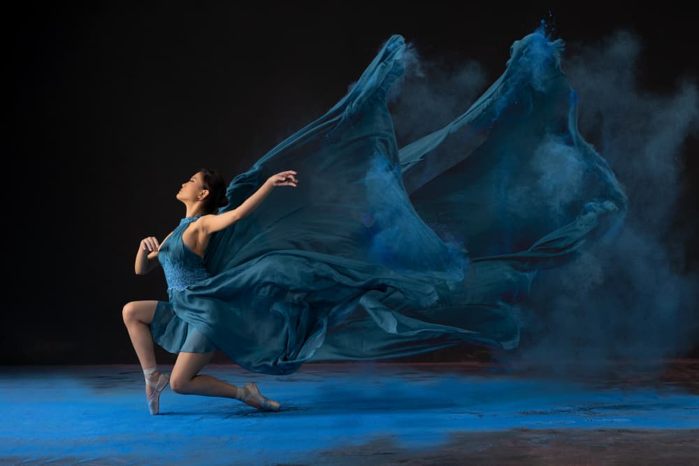 Blue Powder Dance by Lisdiyanto Suhardjo — canvas wall art