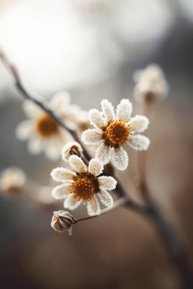 Frosted Blooms by Treechild — canvas wall art