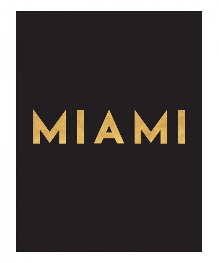 Miami Gold Typography by Emiliano Deificus — canvas wall art