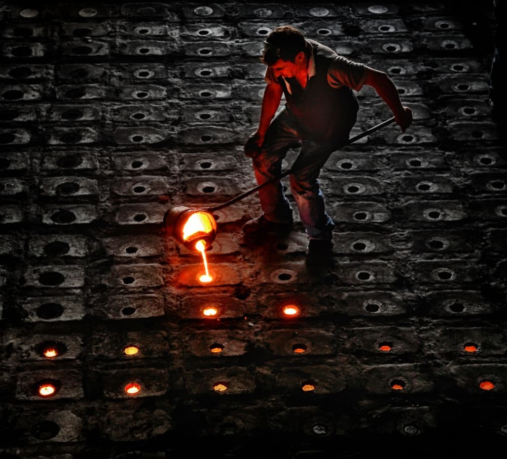 Molten Metal Pouring by Murat YILMAZ — canvas wall art