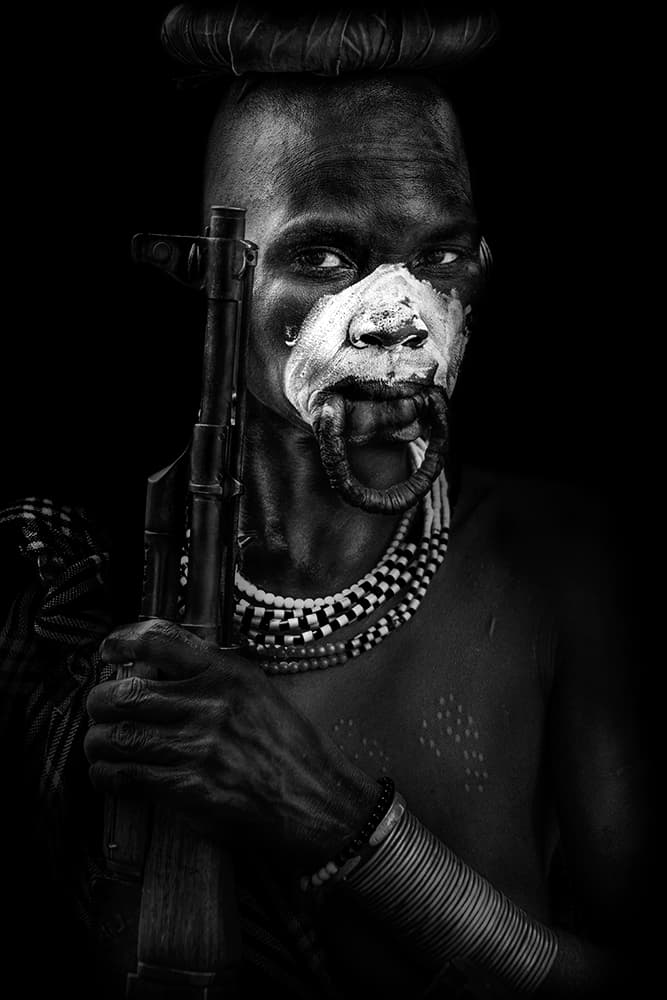 Tribal Warrior Portrait by Svetlin Yosifov — canvas wall art