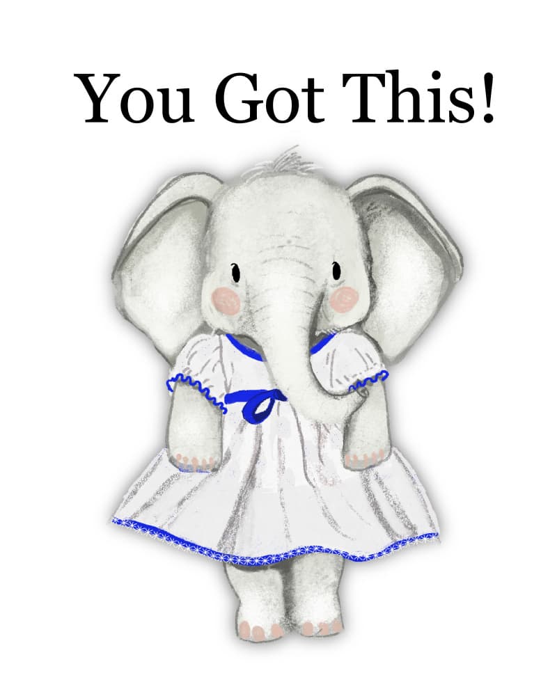 Cute Elephant You Got This by Saba Rauf — canvas wall art
