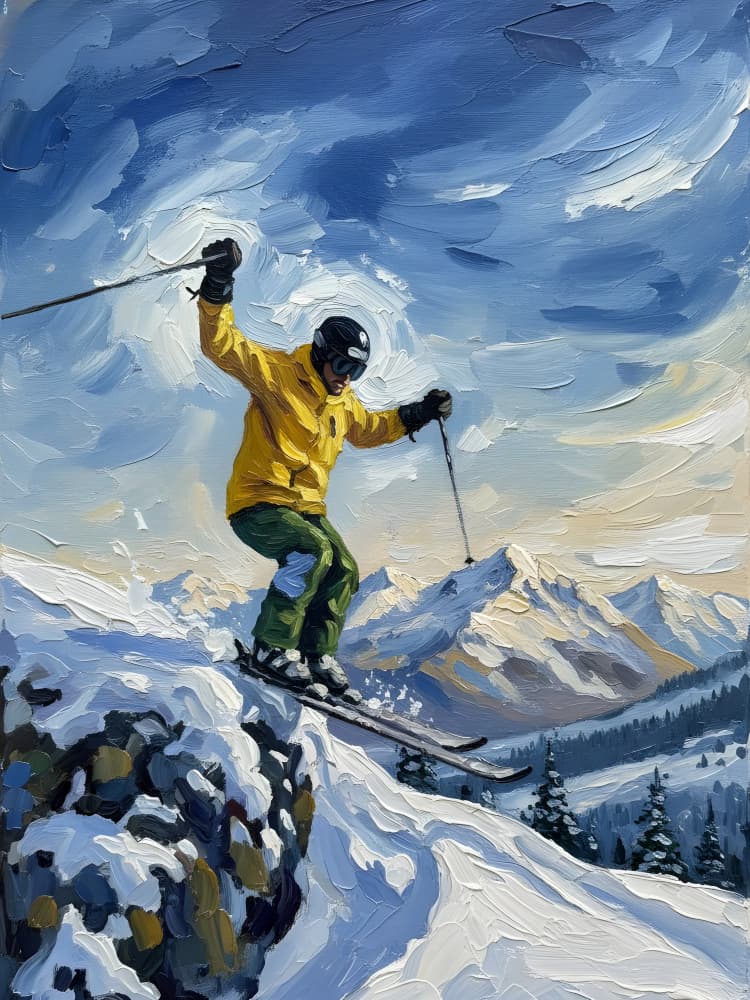 Dynamic Ski Jump by HUGO — canvas wall art
