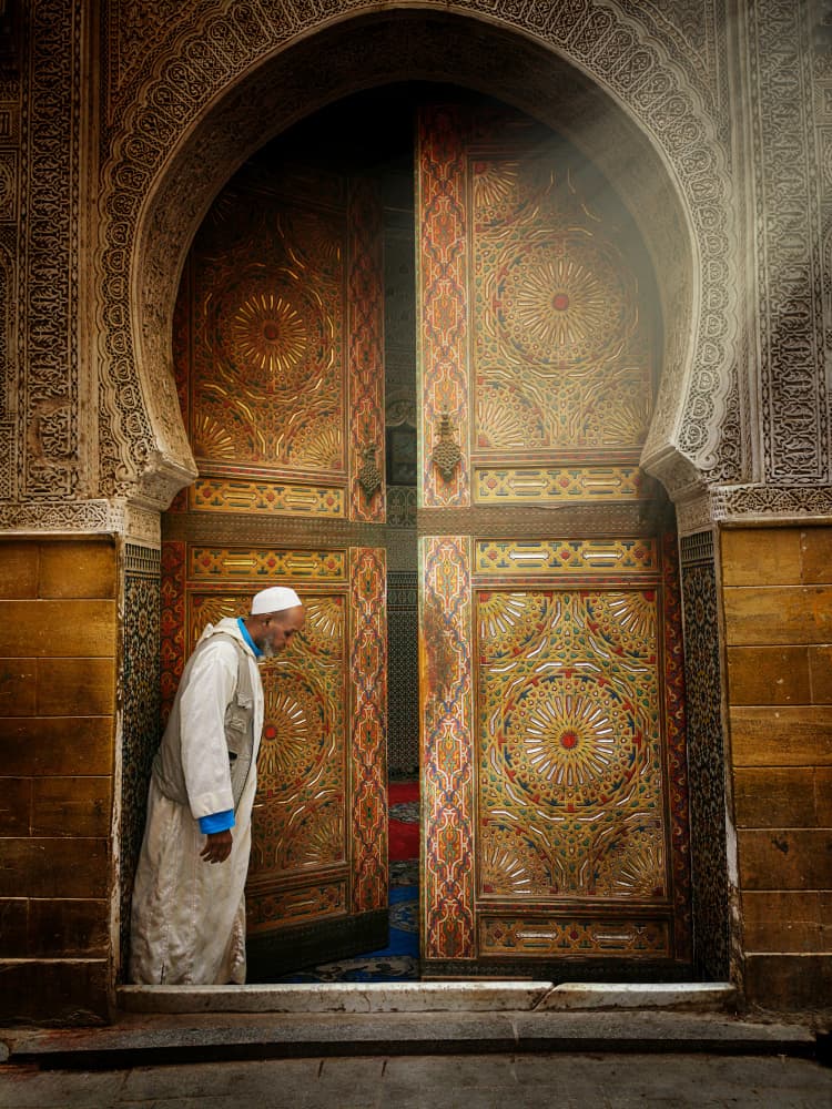 Moroccan Man Golden Door by Bogdan Negoita — canvas wall art