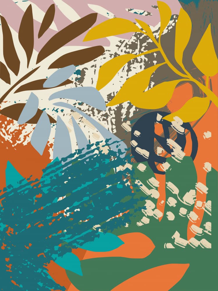 Vibrant Botanical Abstract by Annick — canvas wall art
