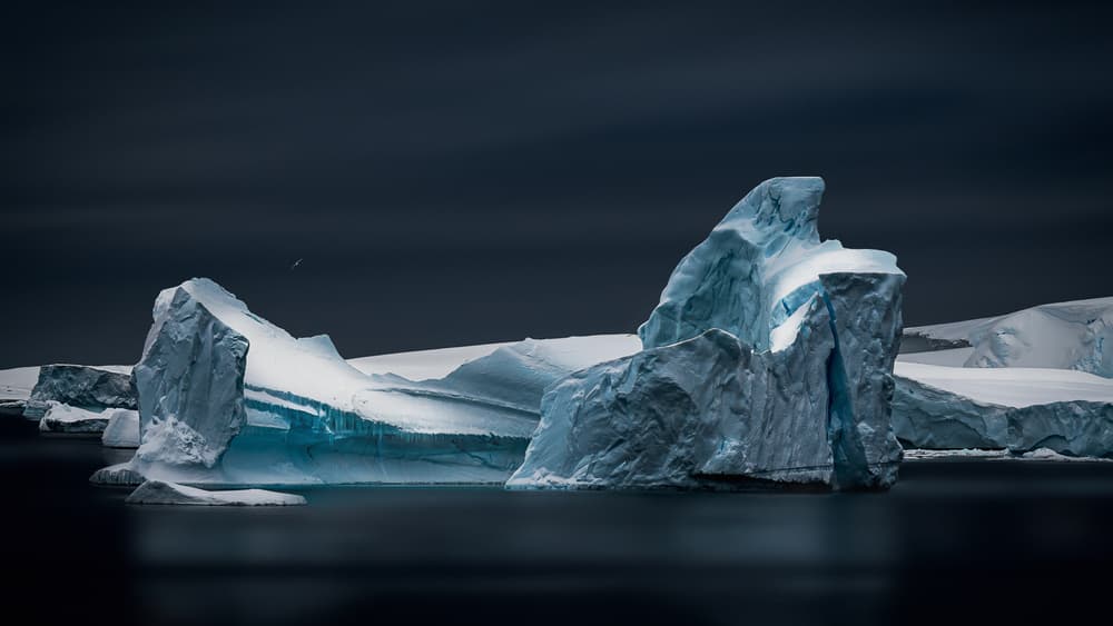 Frozen Blue Icebergs by James Cai — canvas wall art