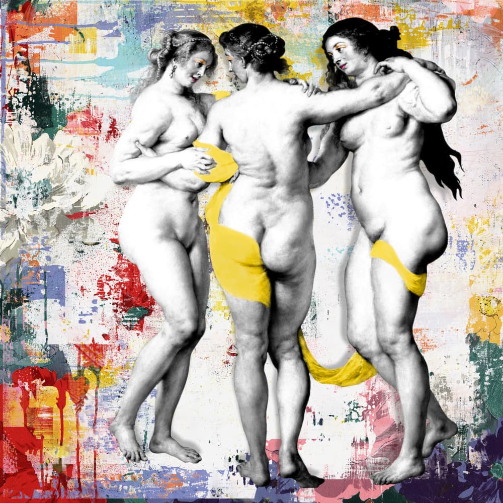 Three Graces Abstract by Marja van den Hurk — canvas wall art