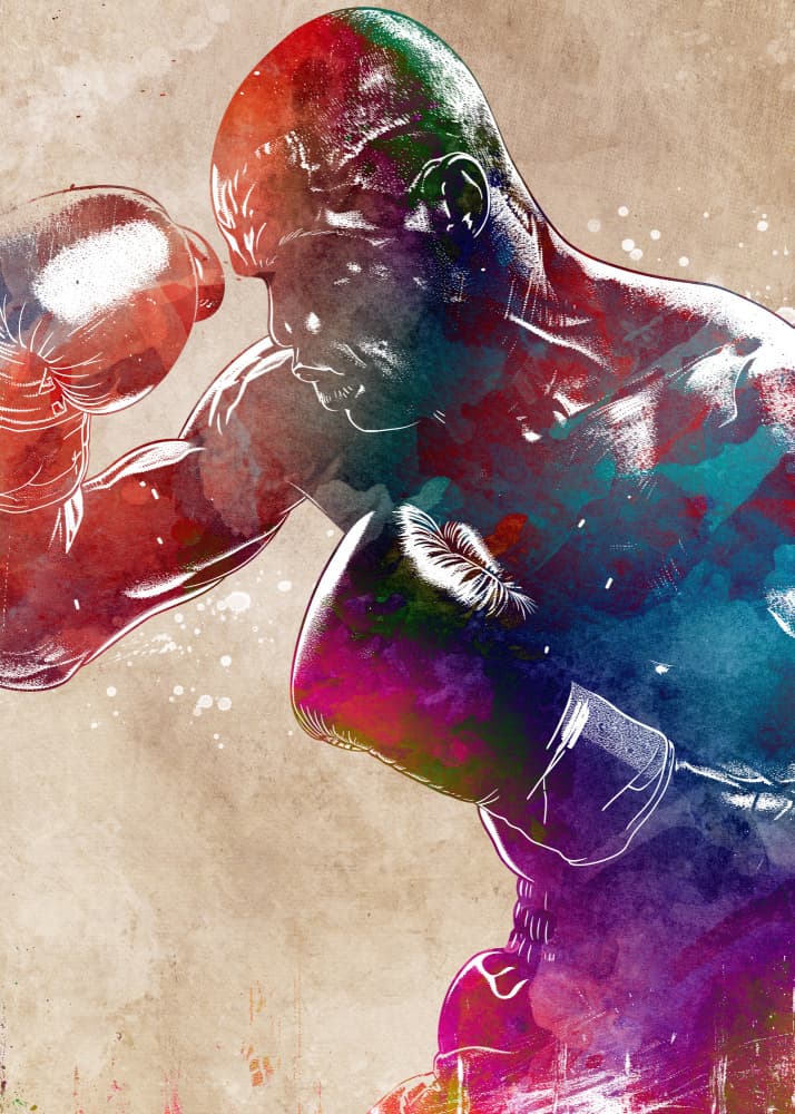 Dynamic Boxing Art by Justyna Jaszke — canvas wall art