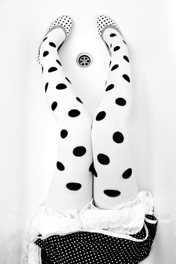 Polka Dot Bathtub Legs by Adam Wasilewski — canvas wall art