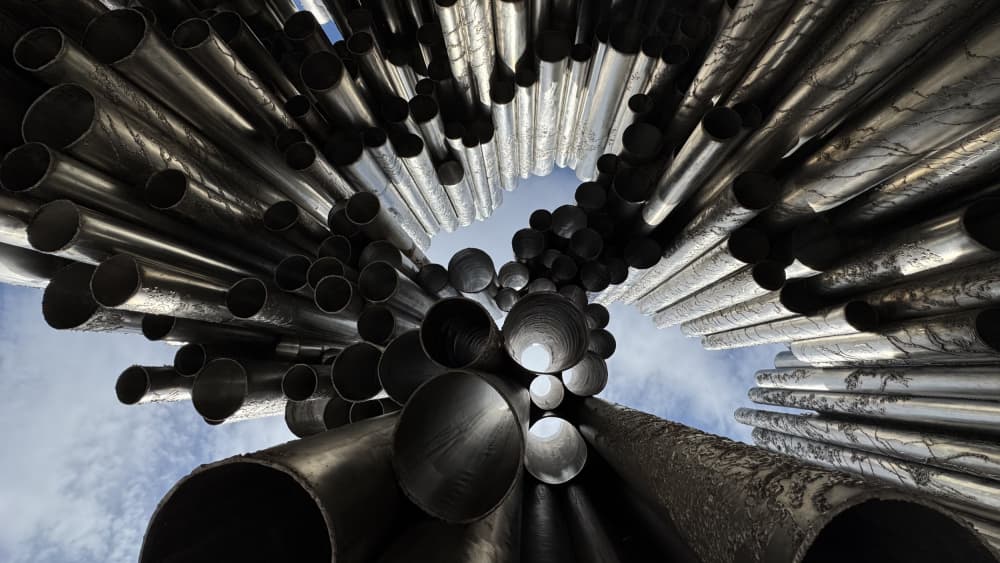 Metal Pipe Symphony by Anna Wan — canvas wall art