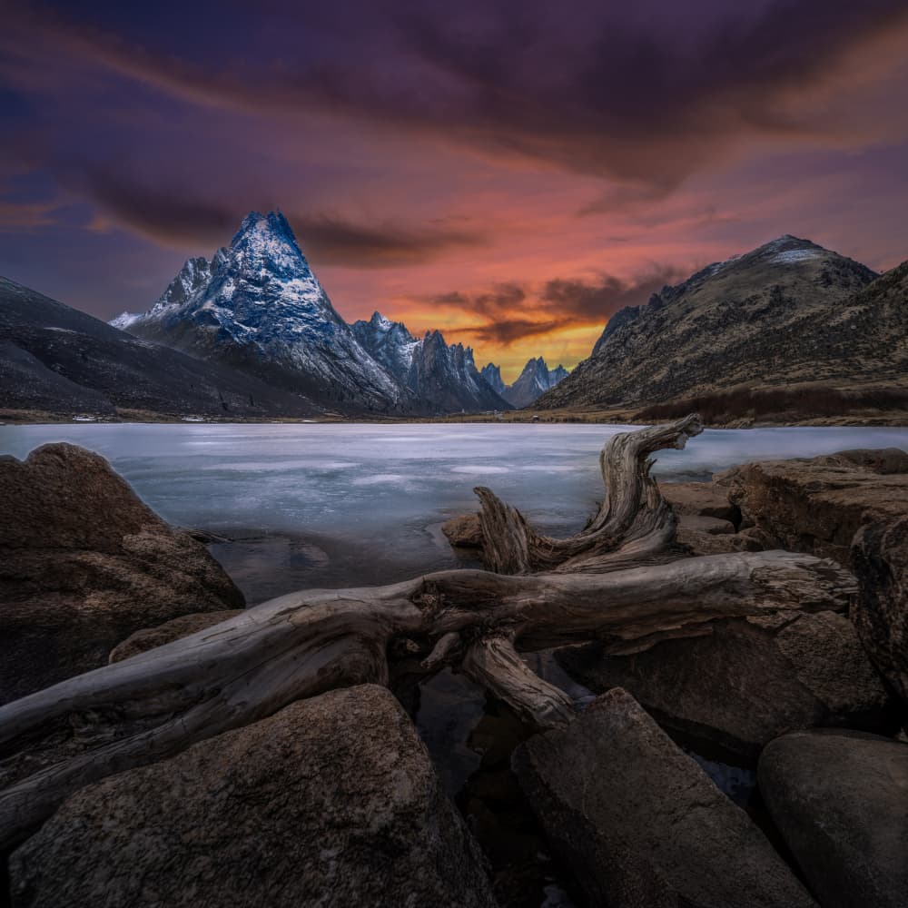 Vibrant Alpine Twilight by Cai  ning — canvas wall art