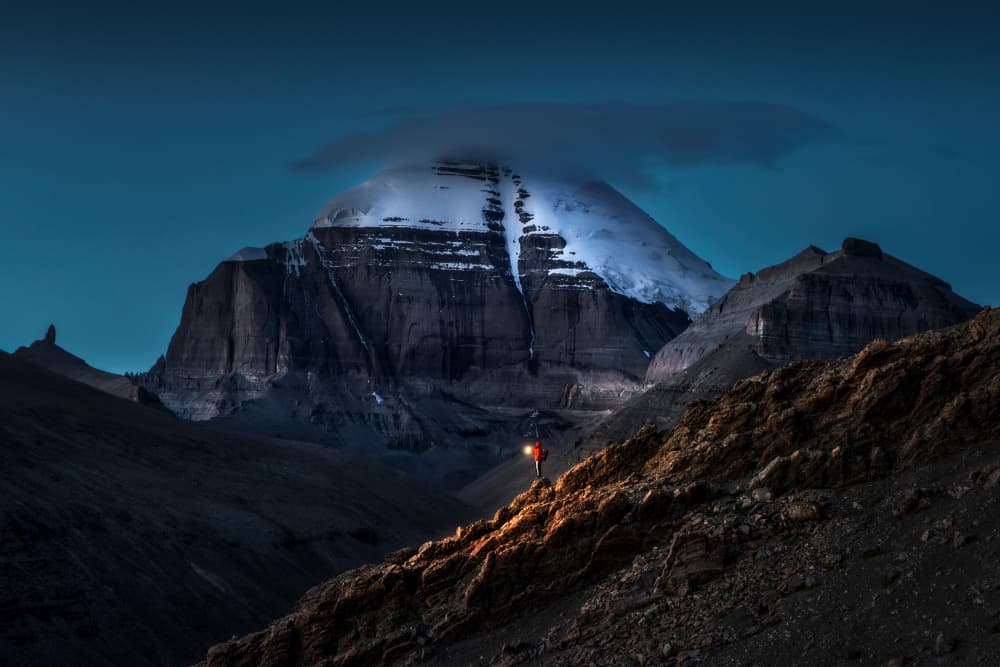 Night Mountain Journey by Sylviashen — canvas wall art