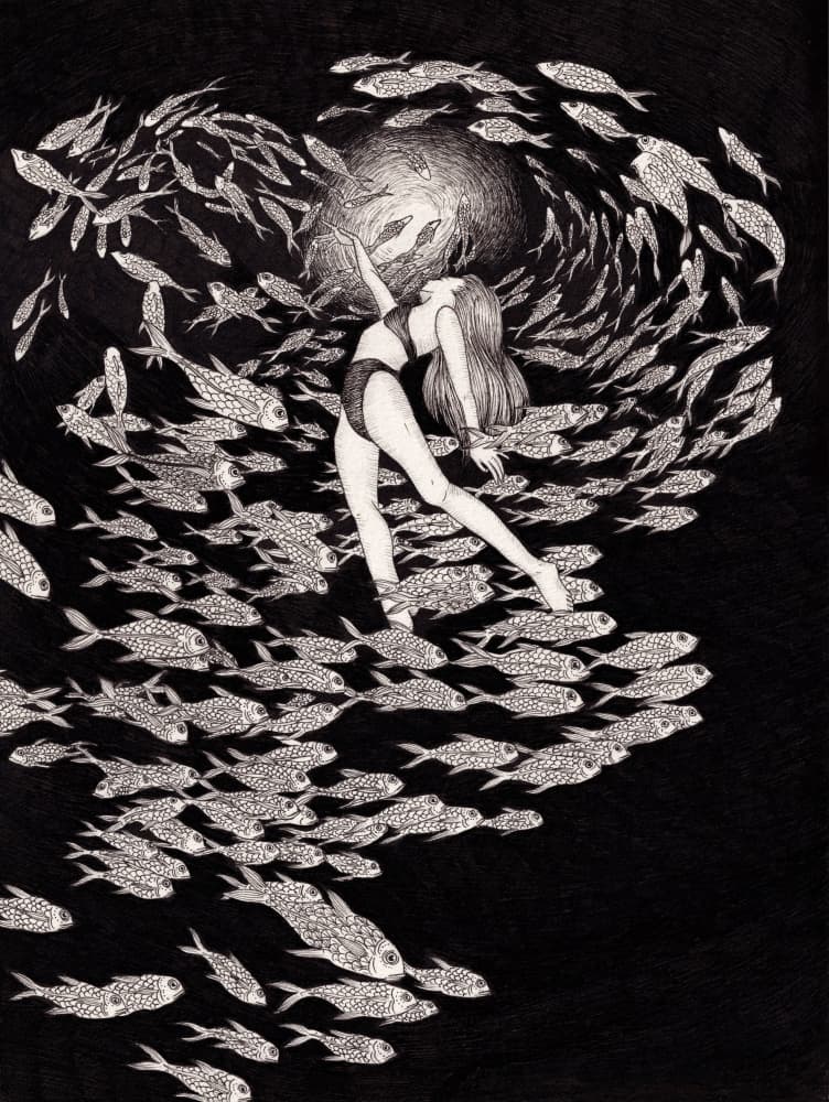 Siren's Luminous Call by EC Mazur — canvas wall art