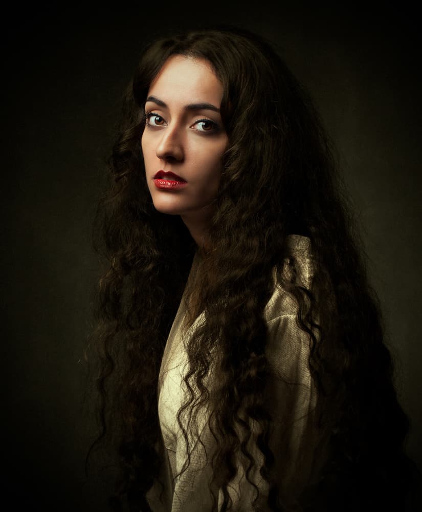 Intense Woman Gaze by Mehdi Mokhtari — canvas wall art