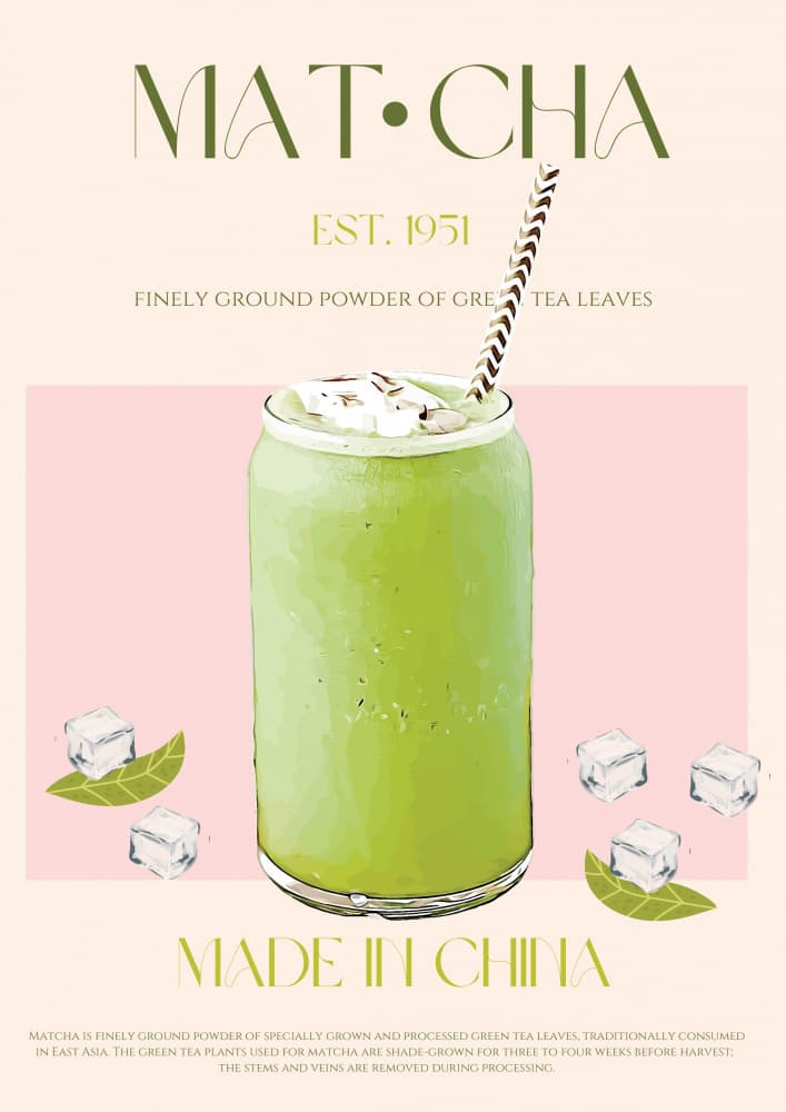 Refreshing Matcha Latte by Nazma Khokhar — canvas wall art