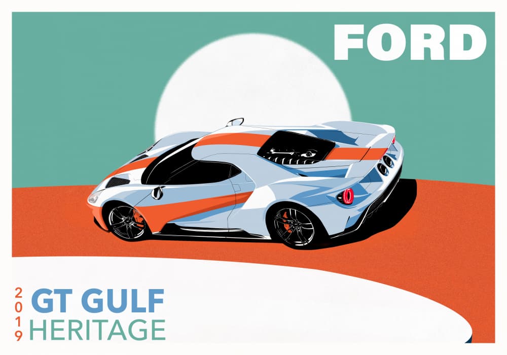 Dynamic Striped Sports Car by Fadil Roze — canvas wall art